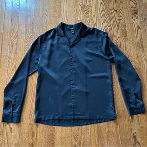Men’s Black Satin Shirt